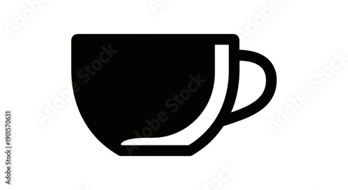 Black coffee cup graphic illustration