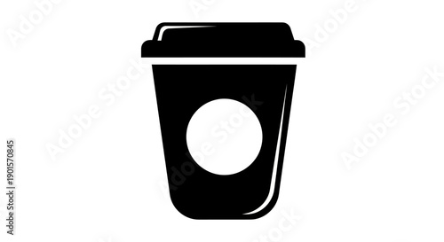 Black coffee cup graphic illustration