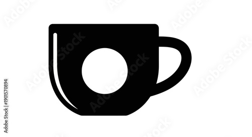 Black coffee cup graphic illustration