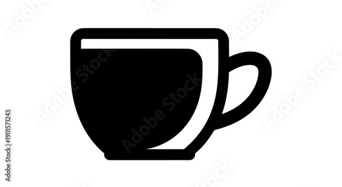 Black coffee cup graphic illustration