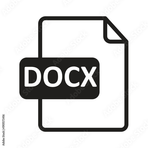 DOCX File Icon, Word Document Icon, DOCX File Format illustration for web and app..eps