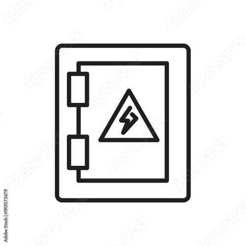 Electrical Panel Warning Icon, High Voltage Warning Icon, Power Control Panel Icon, Electrical Safety Icon..eps