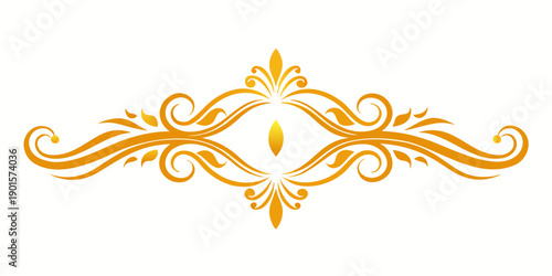 Elegant golden ornamental floral divider vector, vector