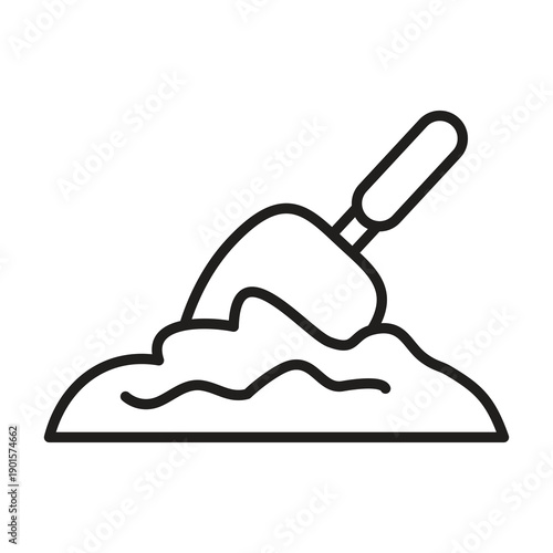 Gardening Shovel Outline Icon, Digging Tool Line Icon, Soil Digging Icon vector illustration for web and app..eps
