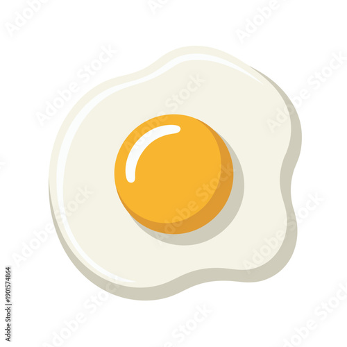 A cartoon illustration of a fried egg on a white background