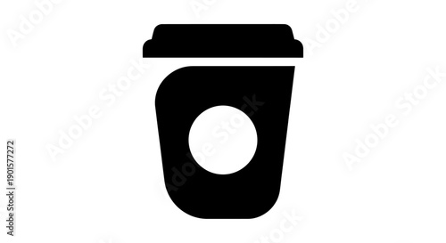 Black coffee cup icon