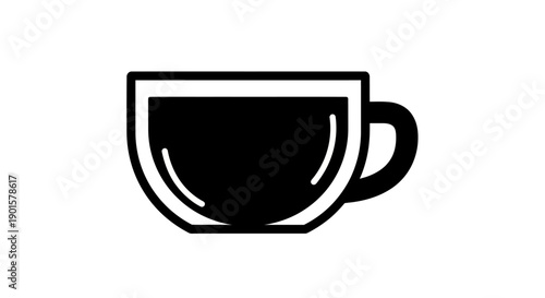 Black coffee cup icon illustration