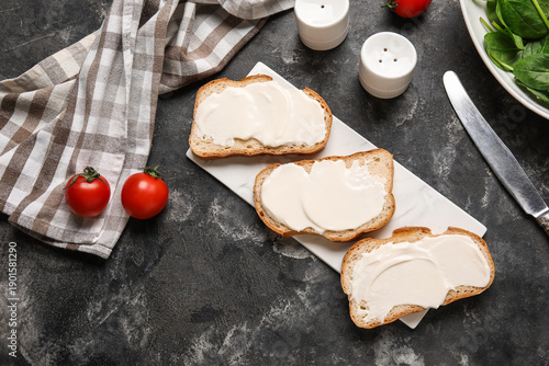 Board of tasty bruschetta w...