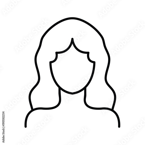 Woman Profile Icon, Female Avatar Icon, Woman Account Icon..eps