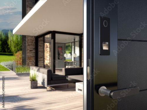 Security door with anti-theft system of a luxury property.