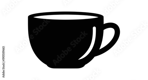 Black coffee cup icon isolated