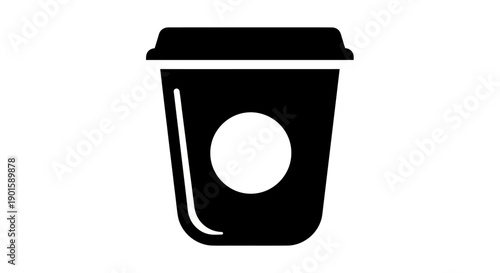 Black coffee cup icon isolated