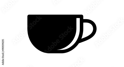 Black coffee cup icon isolated design