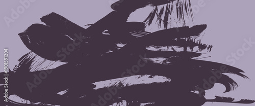 Abstract textured dark plum purple distressed paint bold brush strokes pattern background. Grunge muted violet retro paintbrush stroke smear with spray texture for business banner, poster design