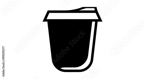 Black coffee cup icon on white