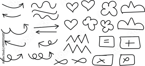 Hand drawn doodle icons and symbols