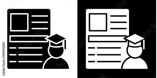 Trainee Profile Icon Set White Glyph Style Collection
