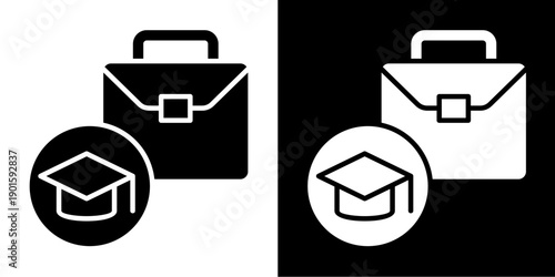 Intern To Hire Icon Set White Glyph Style Collection
