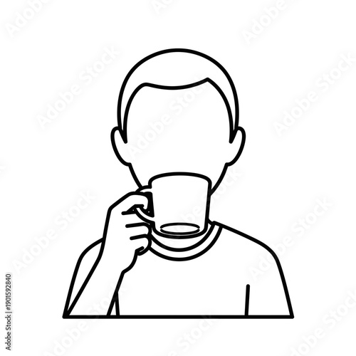 Person drinking from mug icon