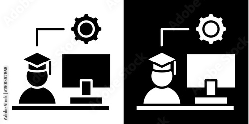 Trainee Portal Icon Set White Glyph Style Collection
