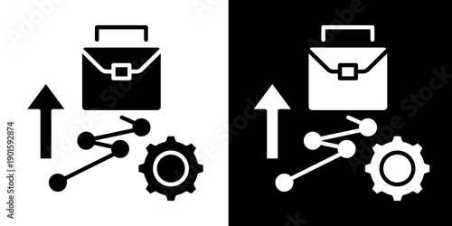 Career Pathway Icon Set White Glyph Style Collection
