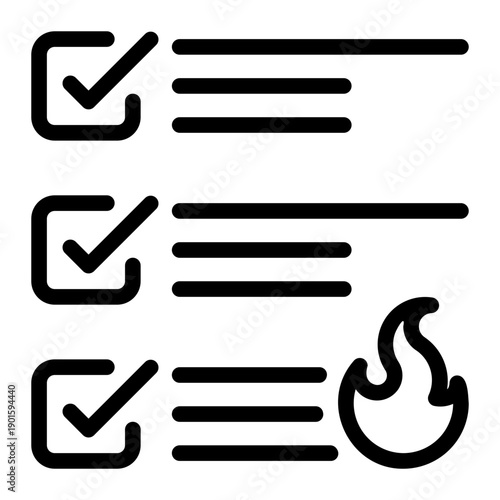 Fototapeta fire line icon