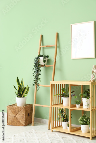 Wooden ladder, shelving uni...