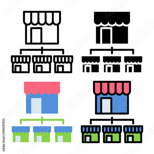 Franchise store Icon set collection � Complete icon pack collection for Business Opportunities theme needs