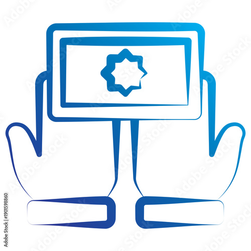 Charity Gradient Hand Drawn Icon, Mini Illustration For Modern Concept, Print, Ui, Ux Kit, Web And App Development. Vector Related To Ramadan, Eid Al-Fitr, Eid Al-Adha And More