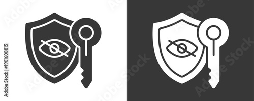 Private Key Icon Set Vector Collection Isolated In Black And White