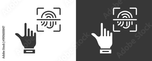 Biometric Icon Set Vector Collection Isolated In Black And White