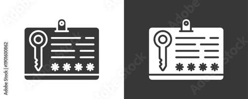 Login Credentials Icon Set Vector Collection Isolated In Black And White