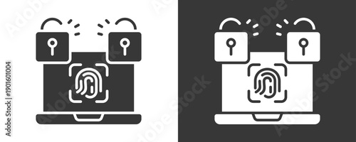 Biometric Authentication Icon Set Vector Collection Isolated In Black And White