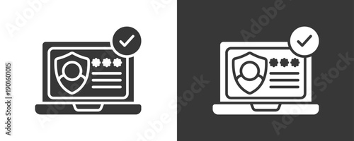 Secure Login Icon Set Vector Collection Isolated In Black And White