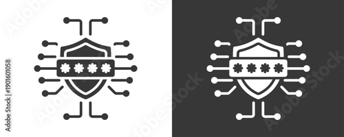 Secure Password Icon Set Vector Collection Isolated In Black And White
