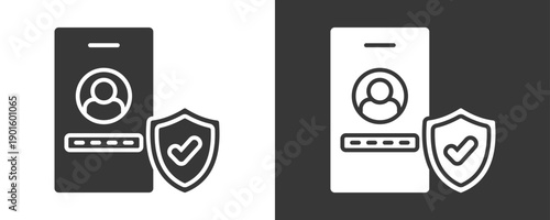 Username Icon Set Vector Collection Isolated In Black And White