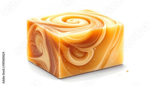 Handcrafted Swirl Soap on White Background