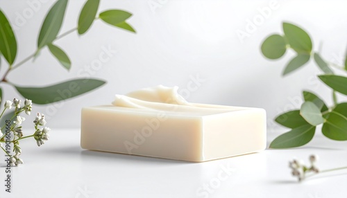 Soft Matte Bar Soap on Clean White Backdrop