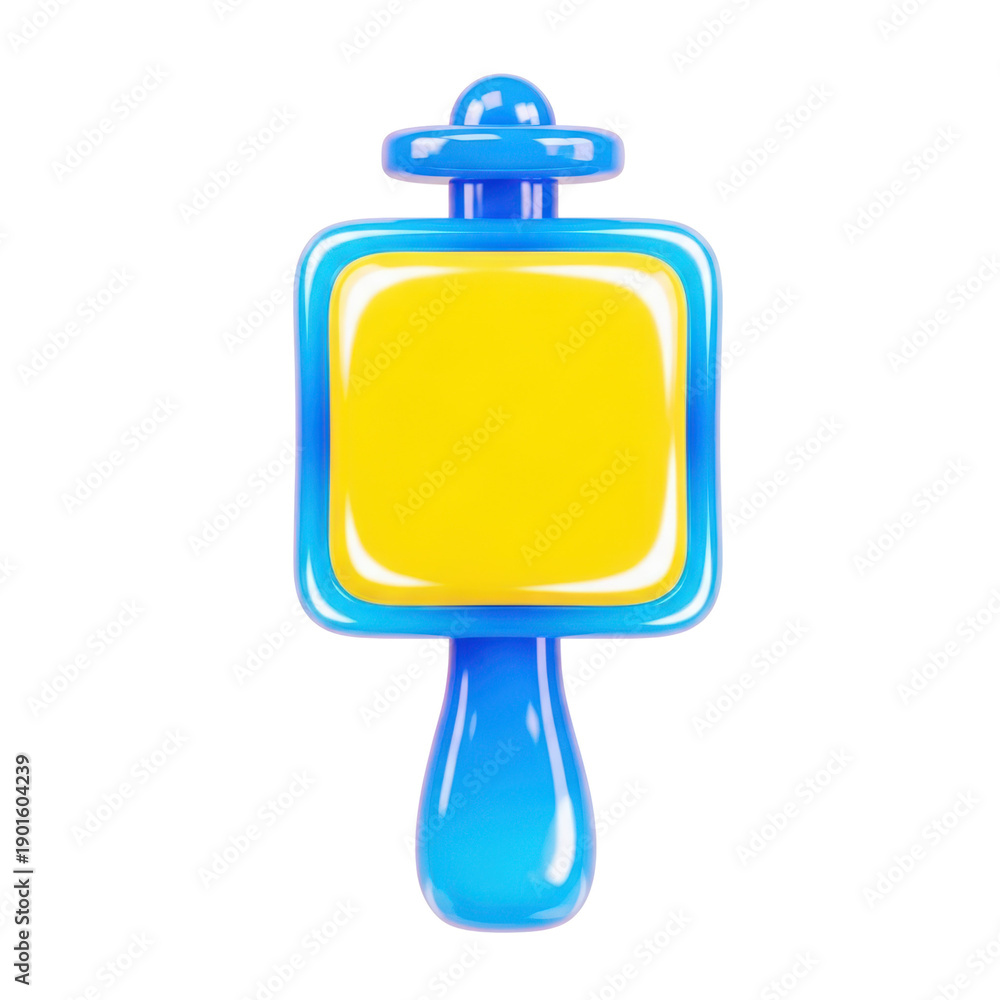 Obraz premium A vibrant blue and yellow selfie stick with a phone holder on top.