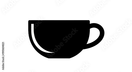 Black coffee cup isolated on white