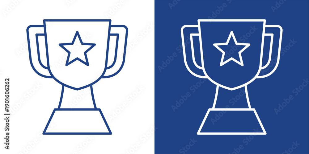 Fototapeta premium Reward Blue And White Icon Style Collection