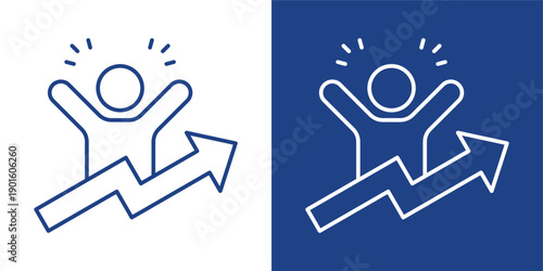 Motivation Blue And White Icon Style Collection