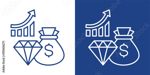 Wealth Blue And White Icon Style Collection