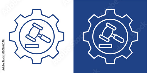 Governance Blue And White Icon Style Collection