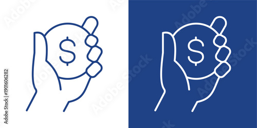 Finance Blue And White Icon Style Collection