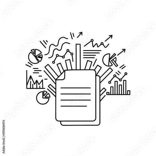 Document with Charts and Graphs Emerging.