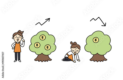 主婦と資産形成をイメージしたイラスト