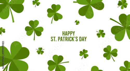 St Patricks Day Shamrocks Green Clovers.