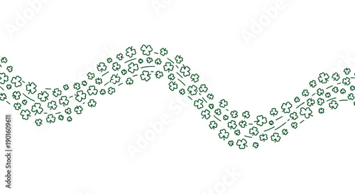 Cluster of Small Black Flowers Forming Wave.