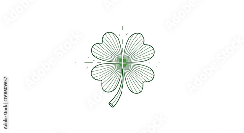 Four Leaf Clover Illustration with Green Center.